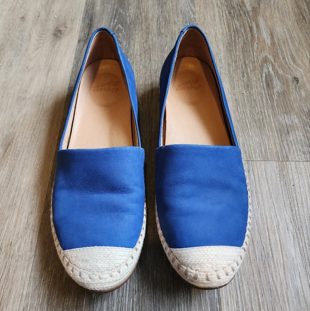 DANSKO LEATHER ESPADRILLES SLIP-ONS